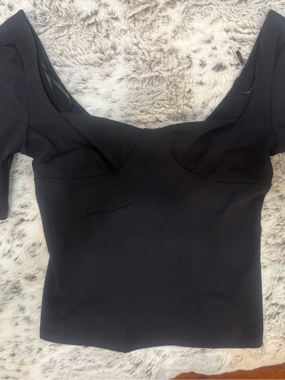 Free People Black Off-Shoulder Puff Sleeve Top